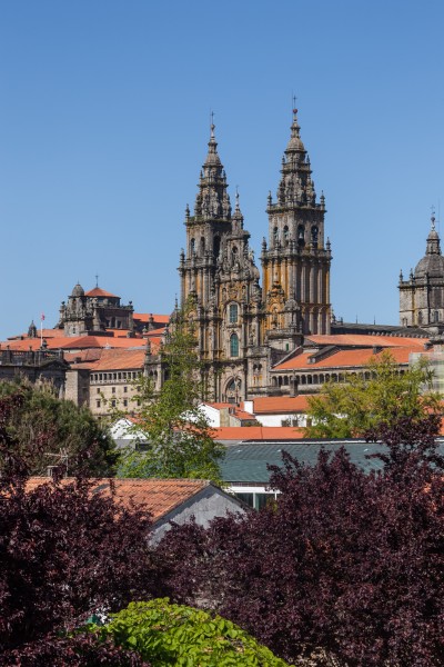 Fachada do Obradoiro desde a Alameda. Catedral de Santiago de Compostela