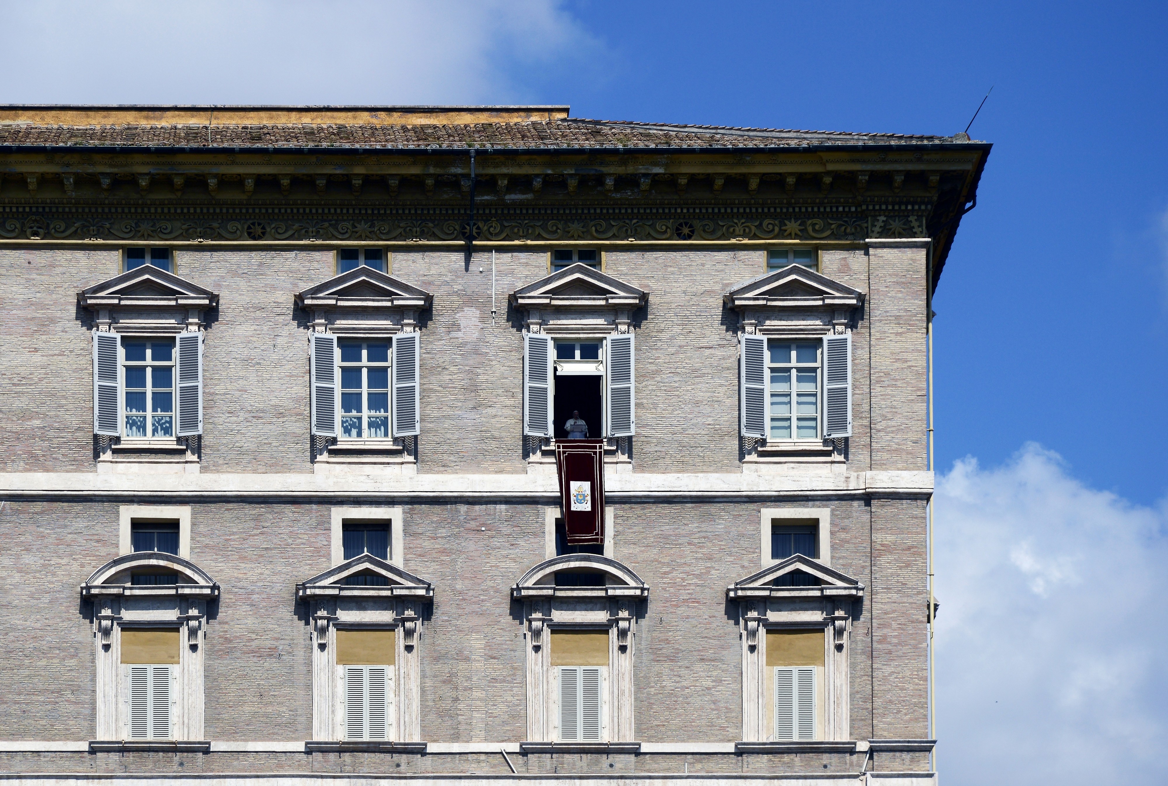 The pope at the windows in St. Peter