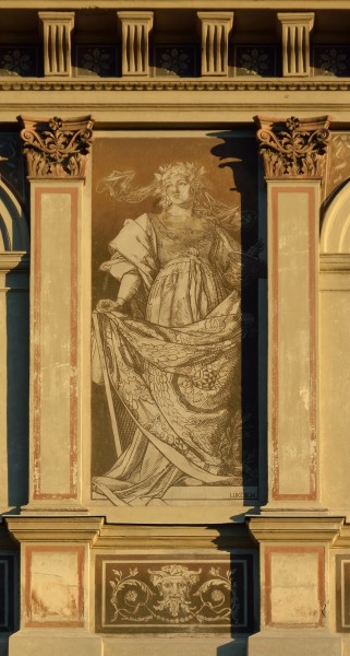 Allegorie Malerei-Museum für angewandte Kunst Fassade ueber Eingang DSC 4994w