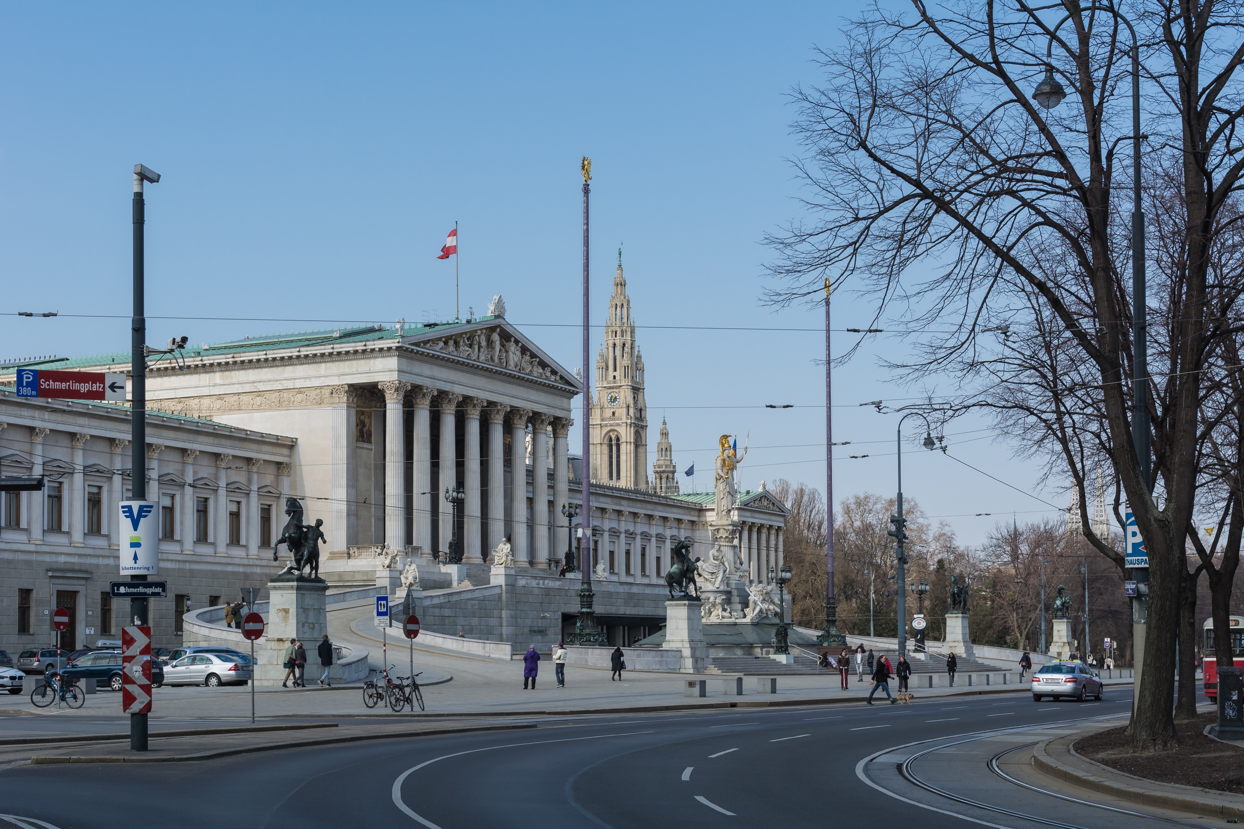 Wien Doktor Karl Renner Ring Parlament Rathaus-1900