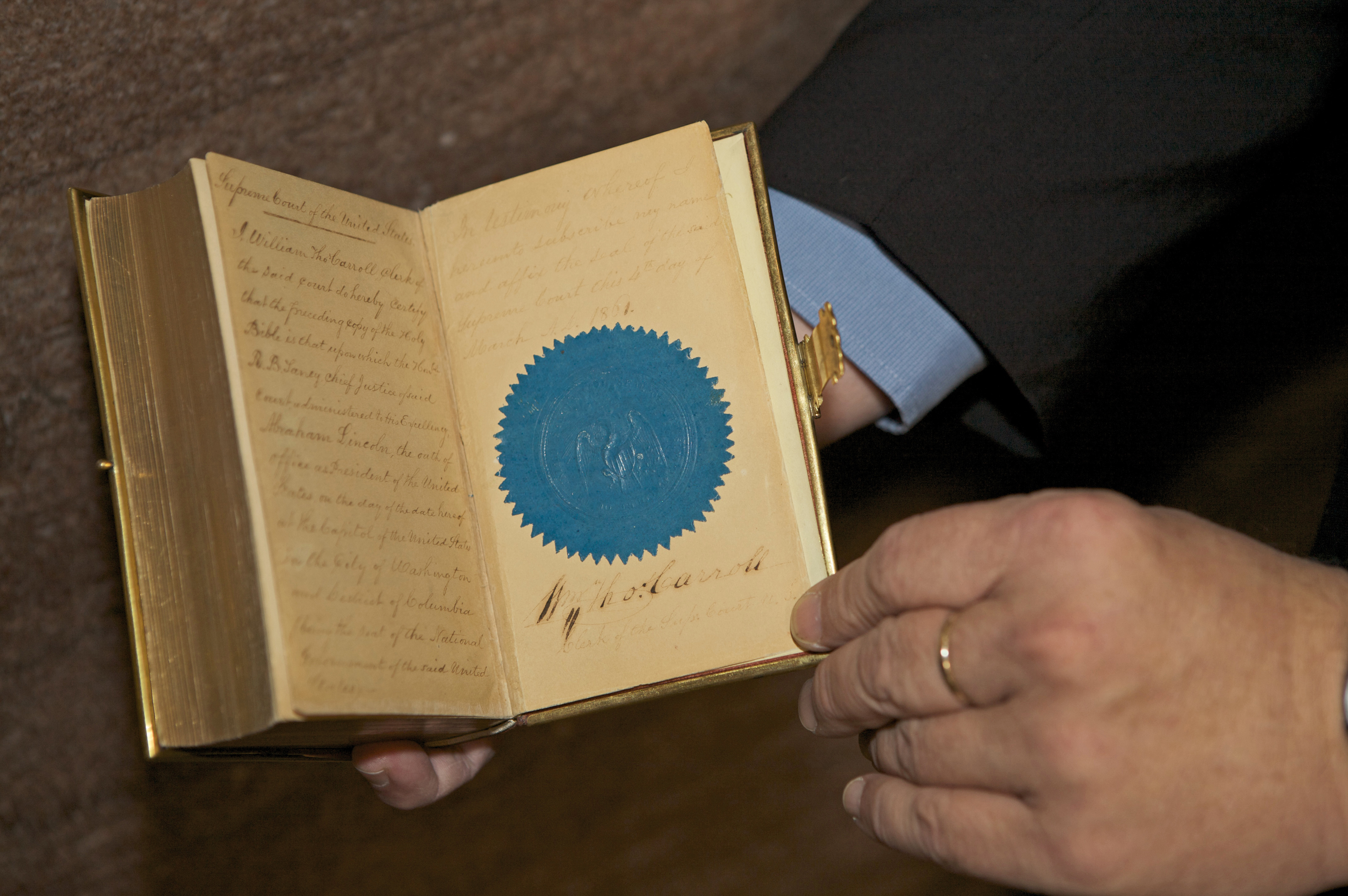 Lincoln inaugural bible signed