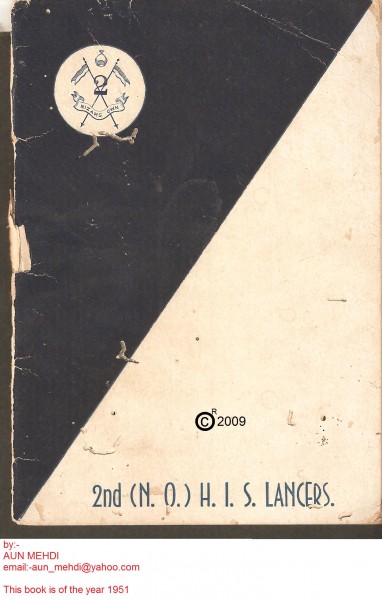 Front page of HYD 2nd lancers book By;-aun medhi