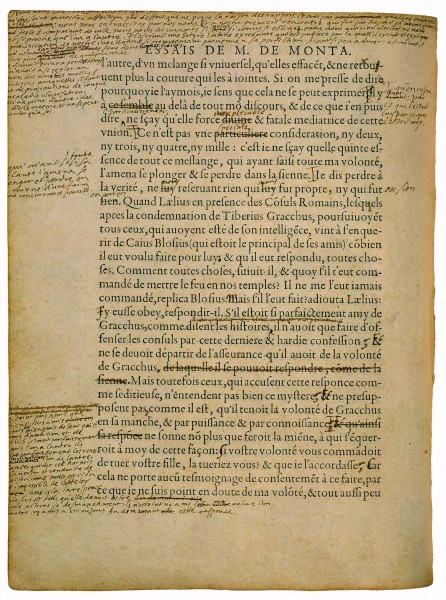 Montaigne Essais Manuscript