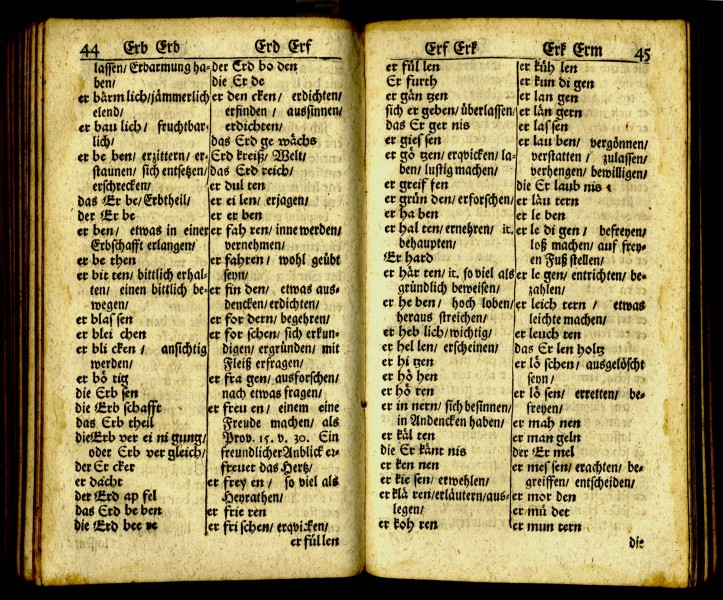 Orthographia 1711 Seite 44 und 45