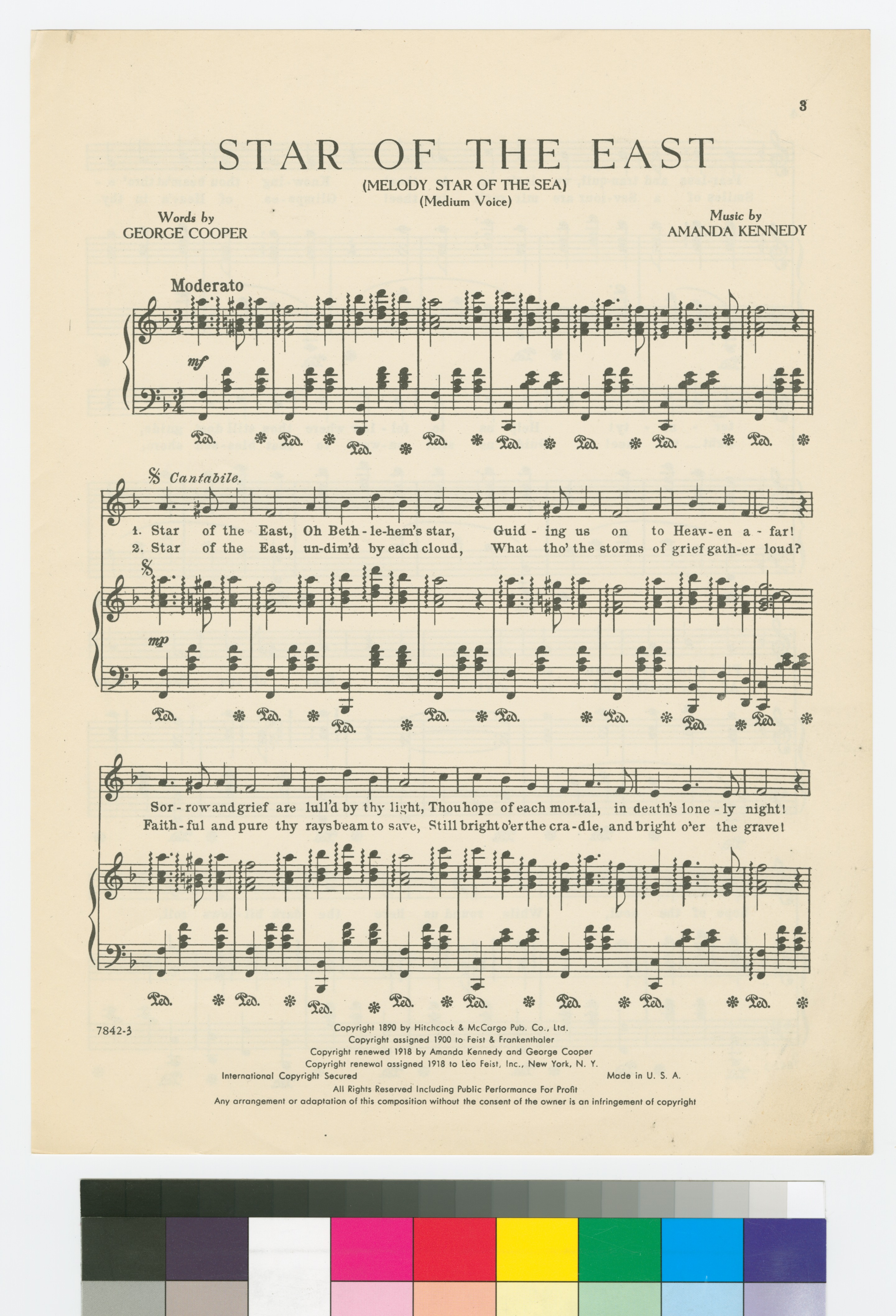 Star of the east; words by George Cooper; music by Amanda Kennedy (NYPL Hades-446550-1658185)