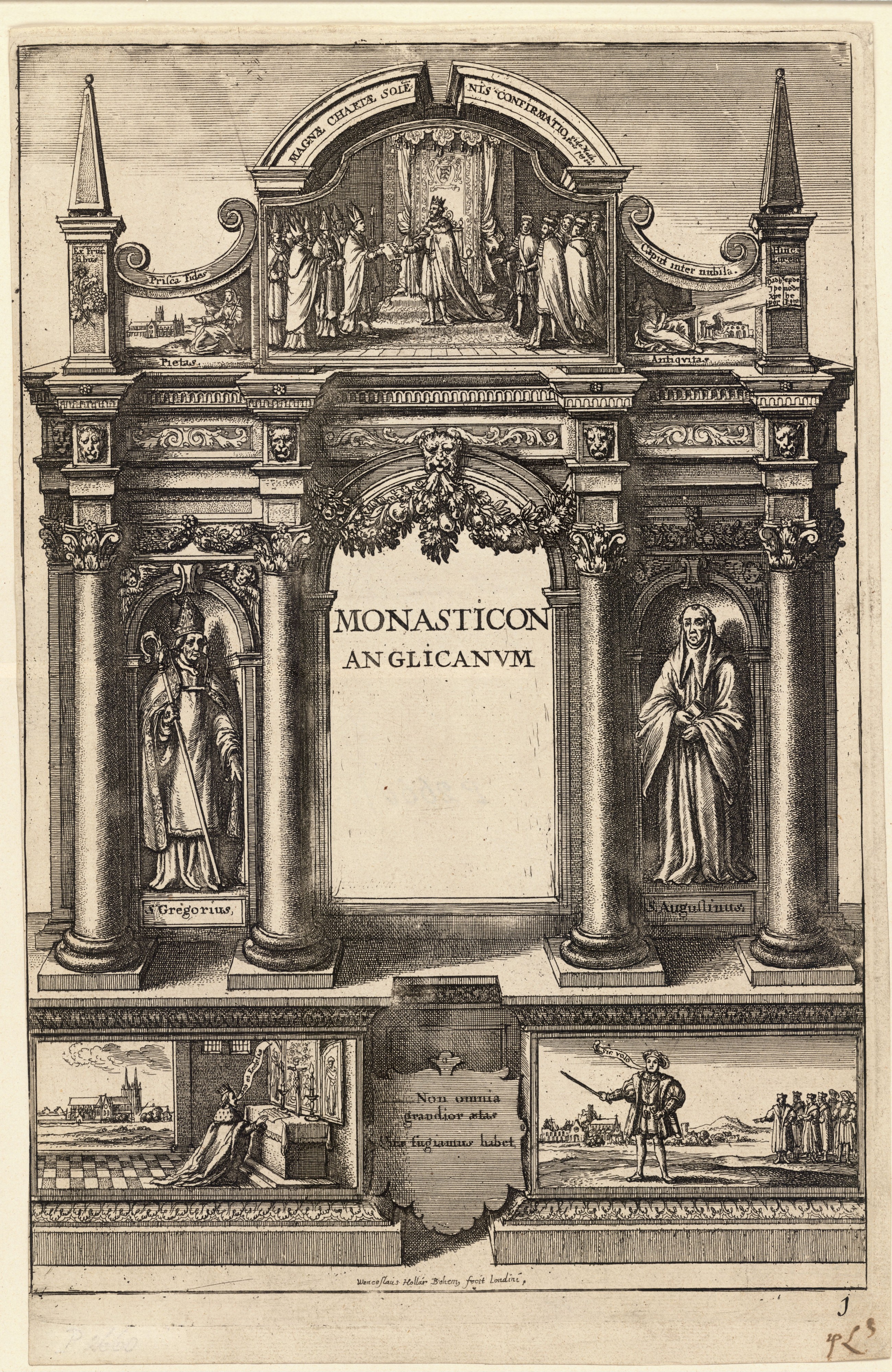 Wenceslas Hollar - Dugdale. Monsaticon Anglicanum (State 4)