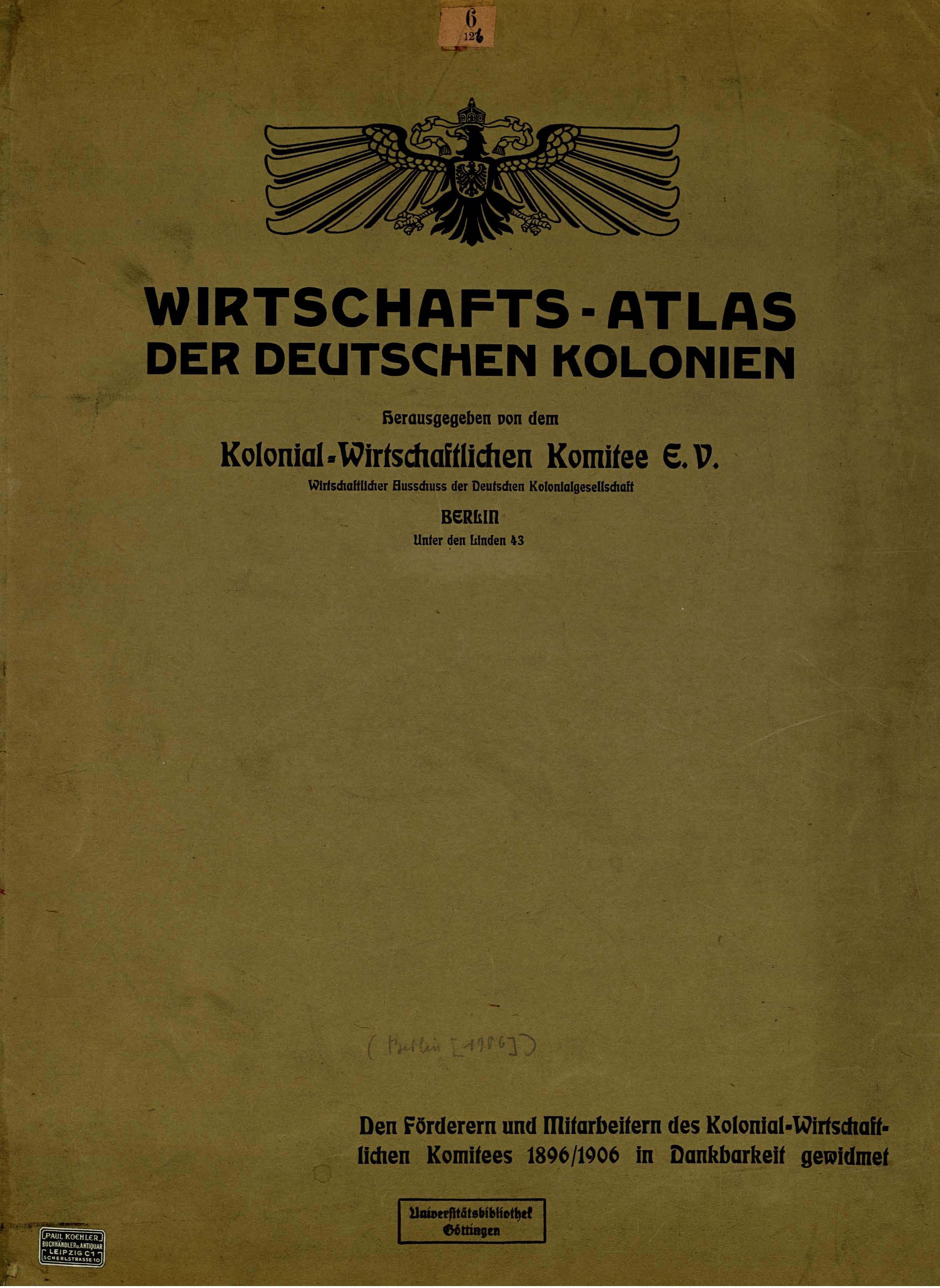 Wirtschafts-Atlas der deutschen Kolonien - 01