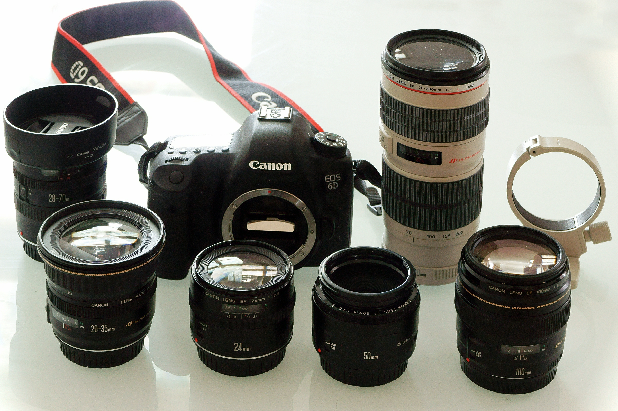 Canon EOS 6D body with Canon EF lenses
