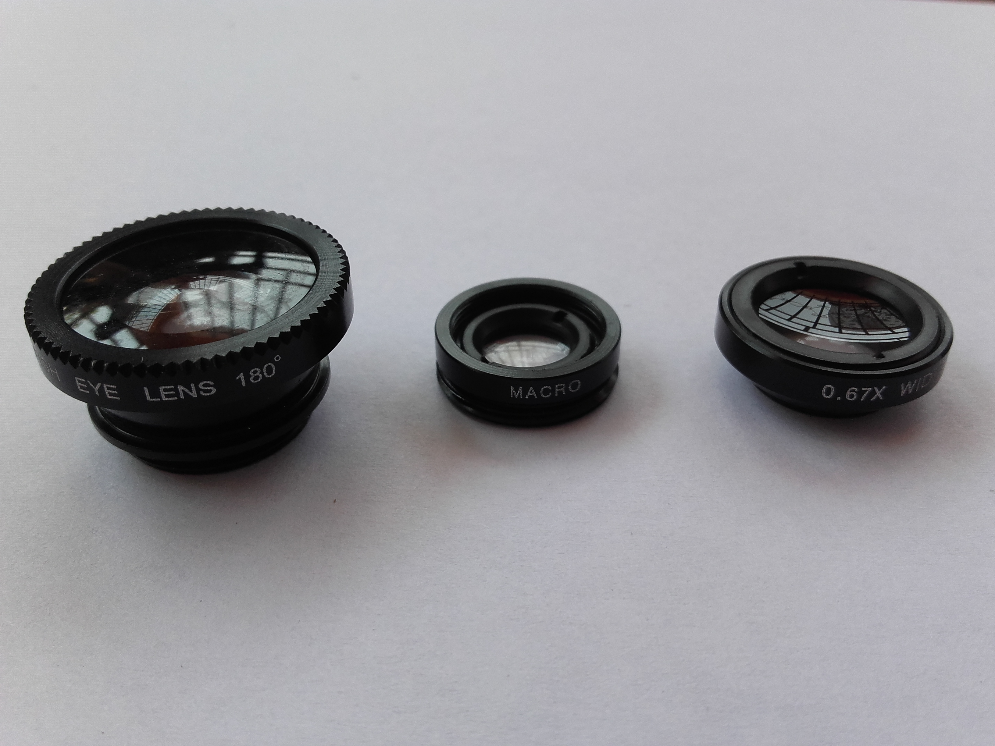 Los tres tipos de lentes de univ clip lents