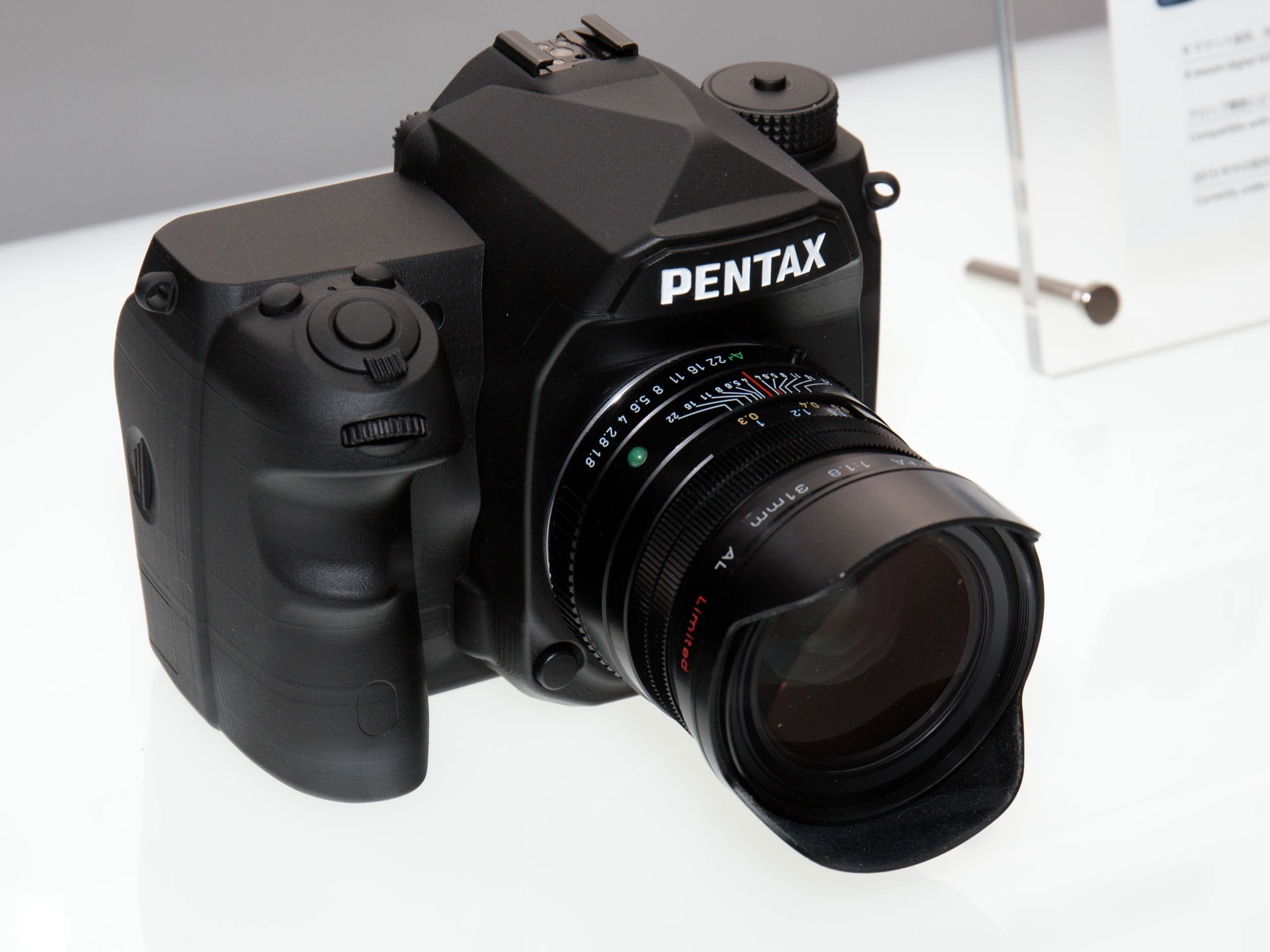 Pentax full-frame DSLR mock-up front 2015 CP+