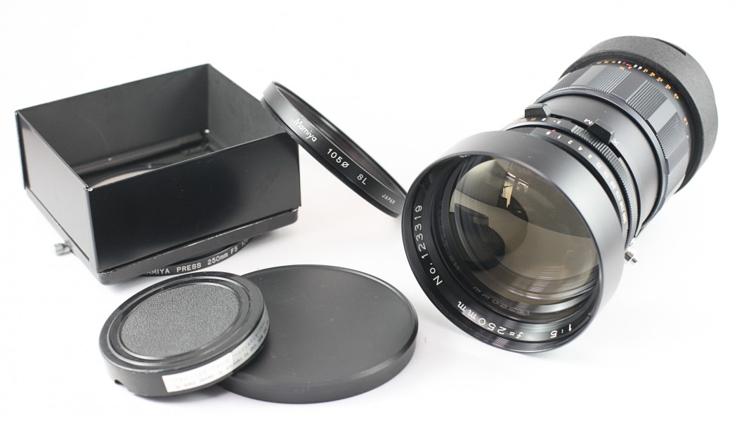 0613 Mamiya Universal Super 23 250mm f5 with hood caps SL filter (9122206037)