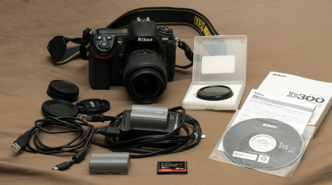 D300 with 18-55mm lens and accessories