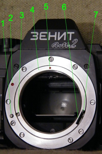 Адаптер М42 на фотоаппарате Зенит-АМ2