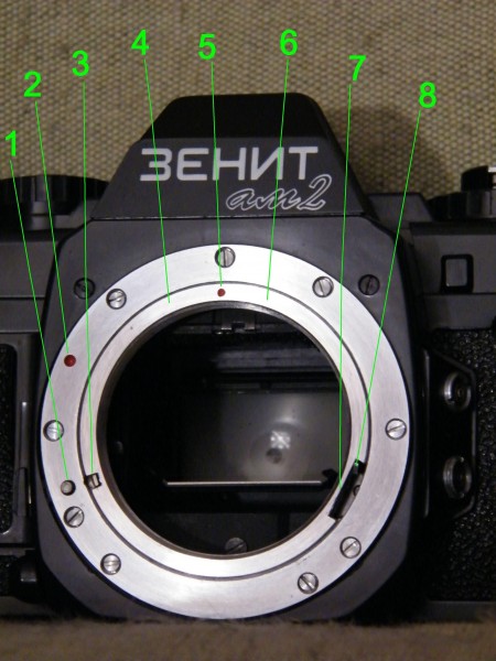 Адаптер на фотоаппарате Зенит-АМ2