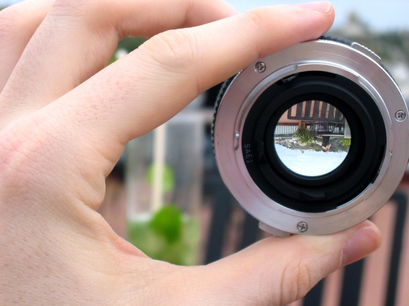 Hand showing lens demonstration