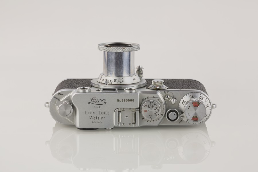LEI0440 Leica IIIf chrom - Sn. 580566 1951-52-M39 Blitzsynchron top view-0441 hf-