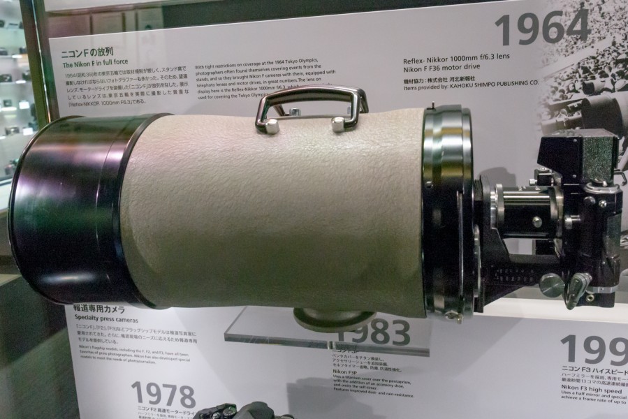 Nikon F Reflex-Nikkor 1000mm f6.3 lens left 2015 Nikon Museum