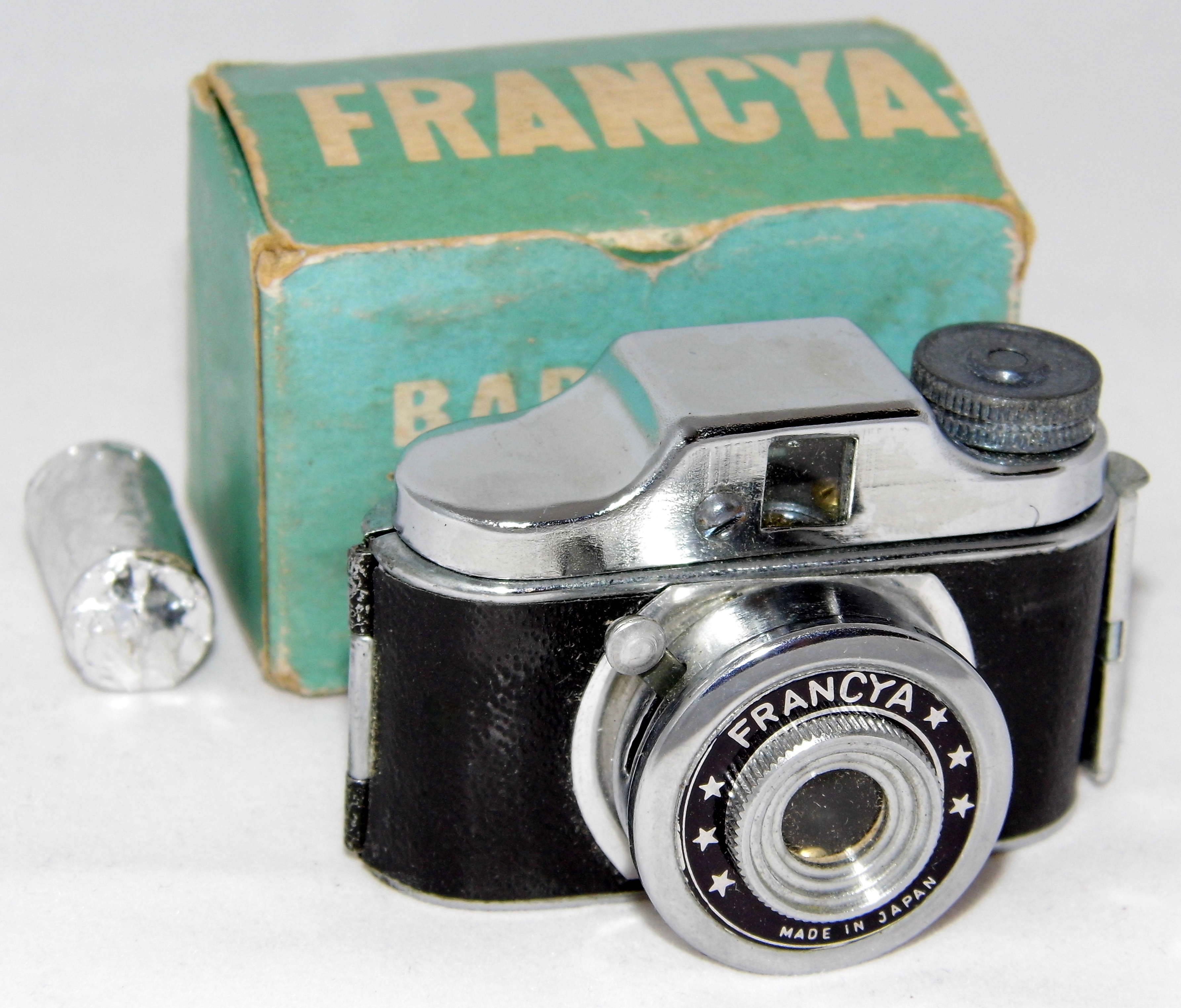 Vintage Francya Baby Miniature Film Camera With Box And Roll Of Film, Made In Japan (16425458151)