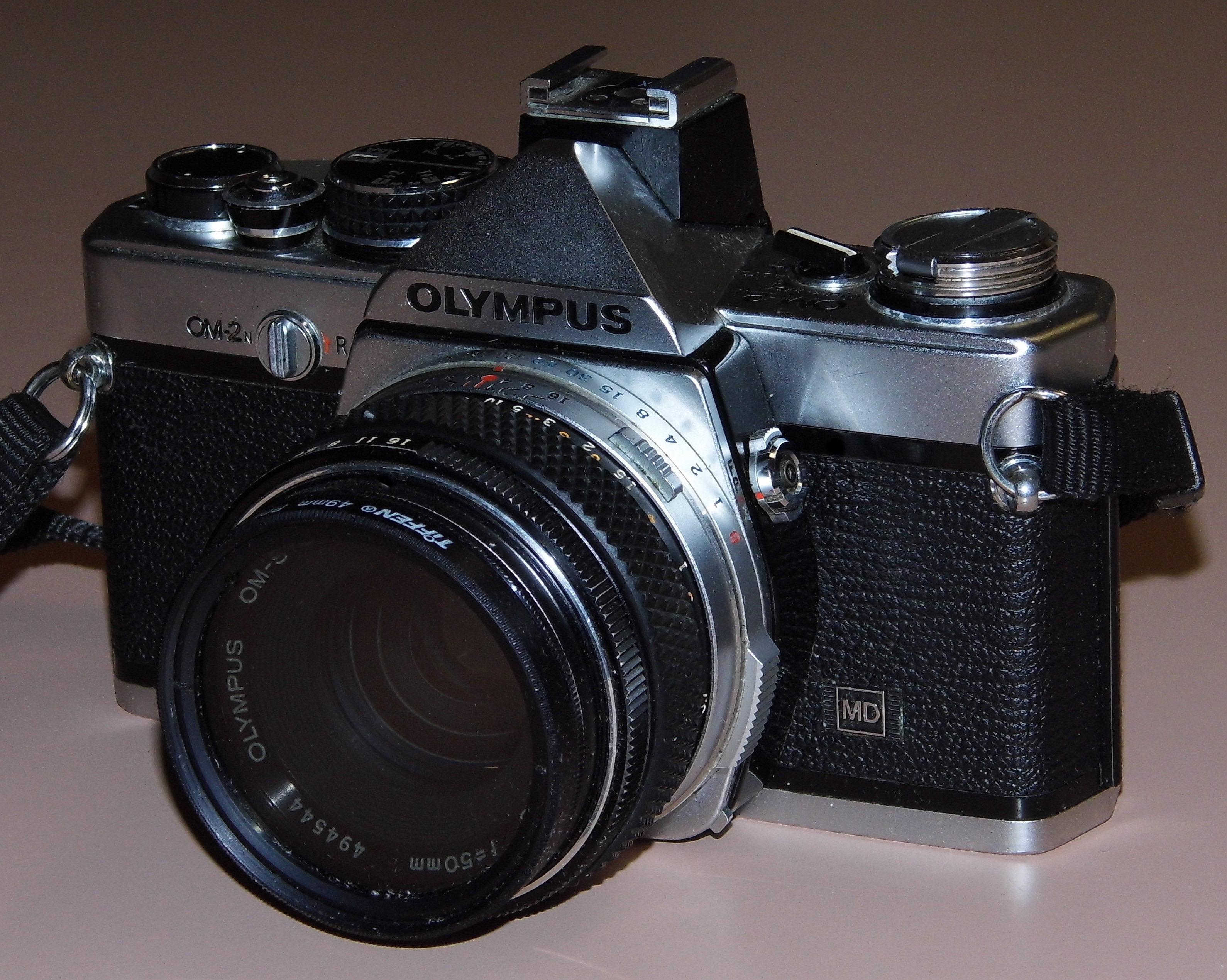 Vintage Olympus OM-2n 35mm SLR Film Camera, Made In Japan (13472273944)