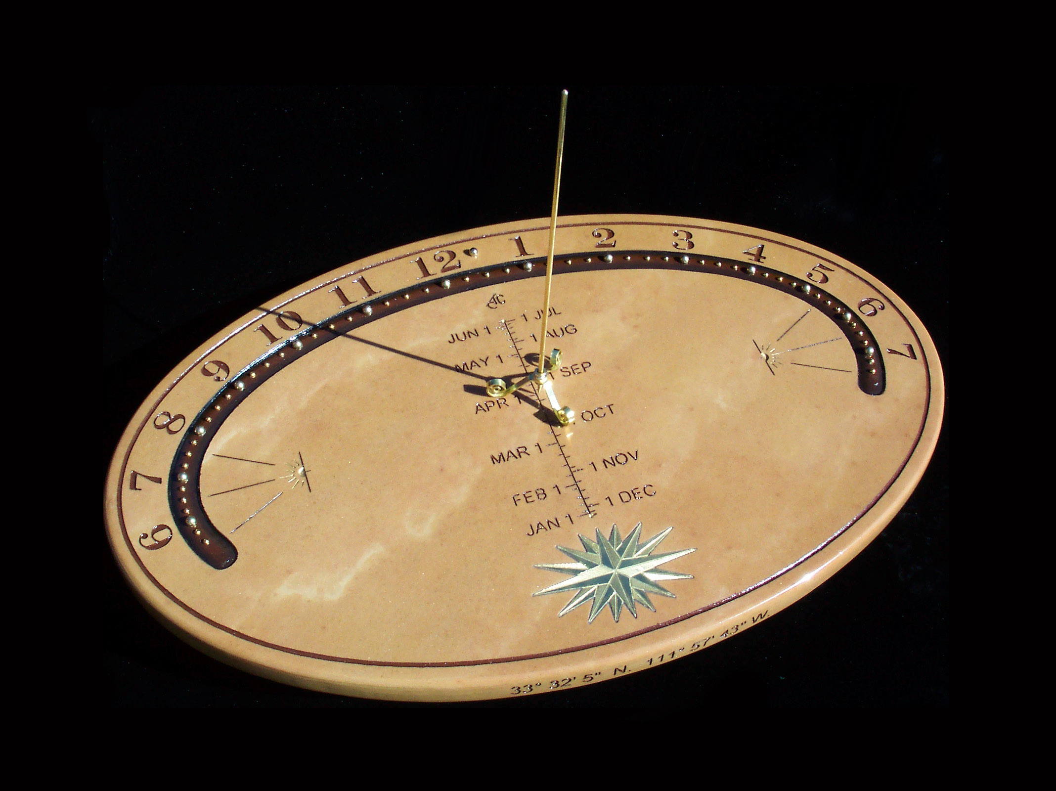 Analemmatic Stone Tabletop sundial by Carmichael)
