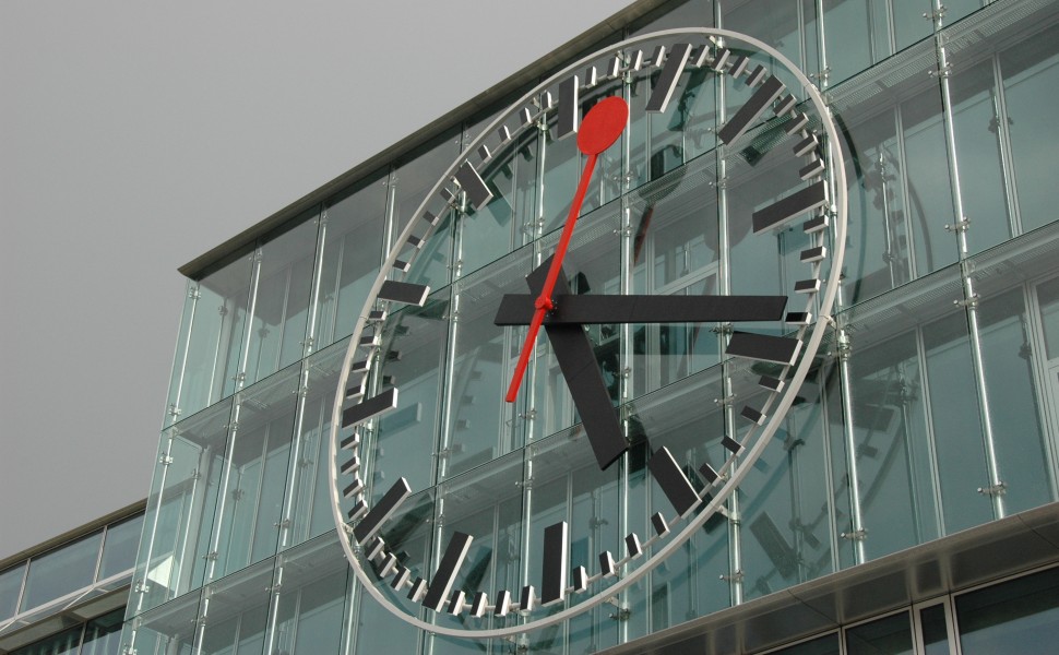 Aarau station clock closeup
