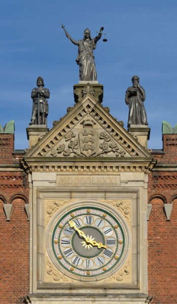 Clock city hall Odense Denmark