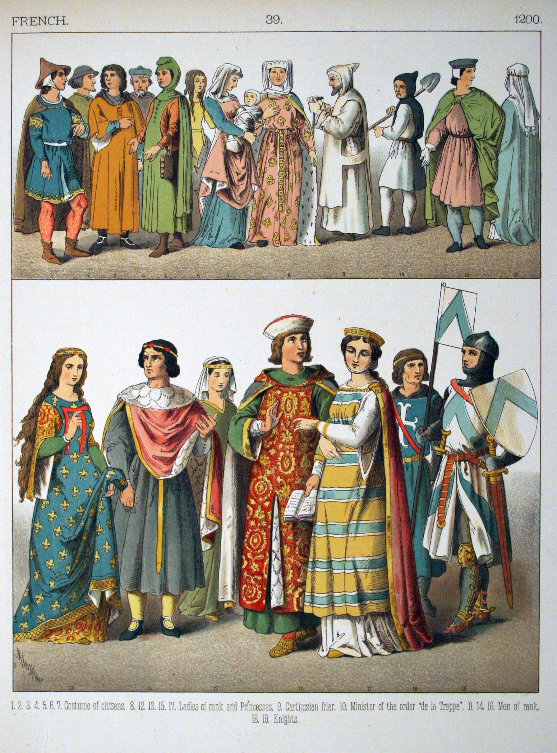 1200, French. - 039 - Costumes of All Nations (1882)