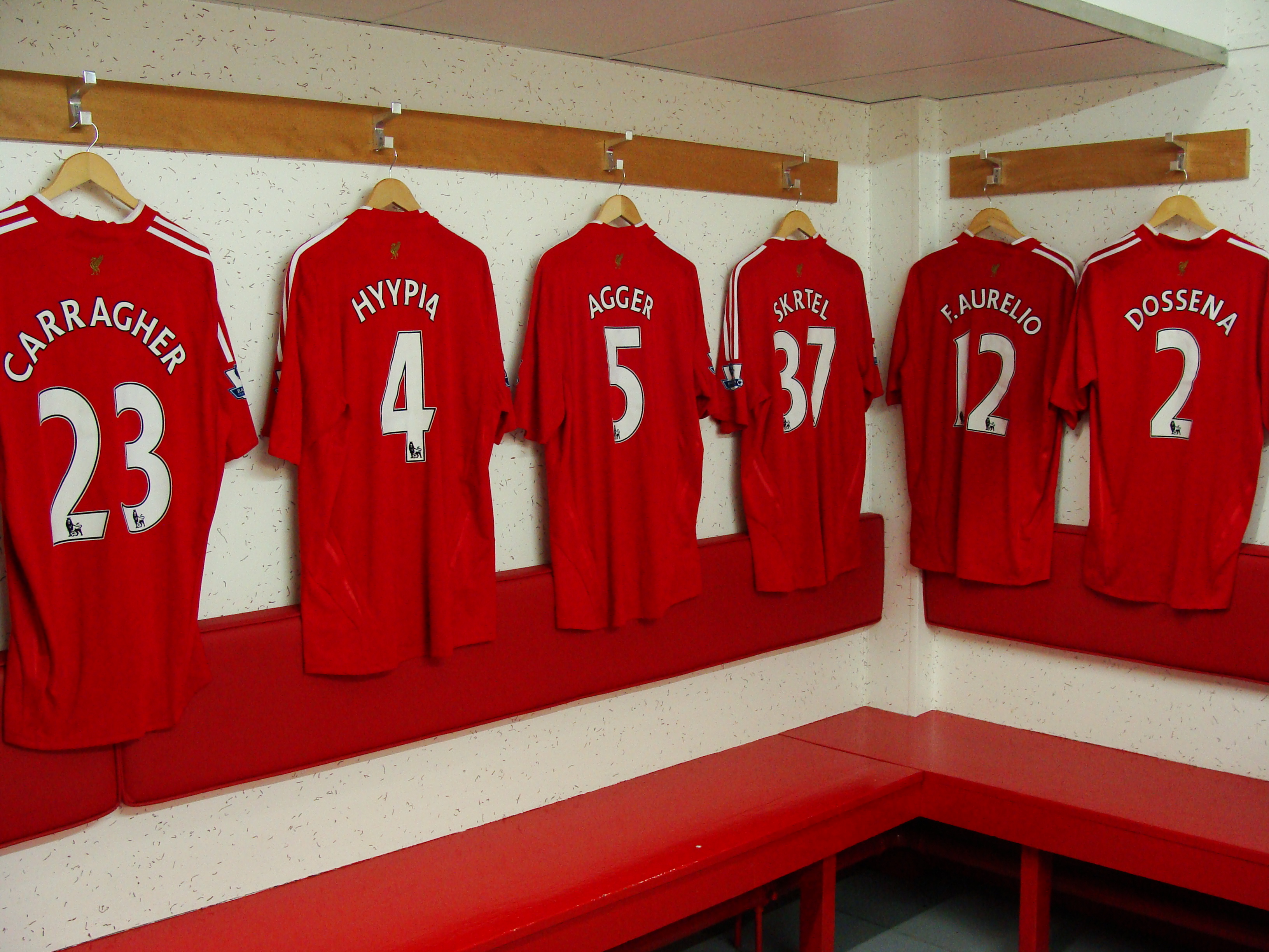 Anfield dressing room