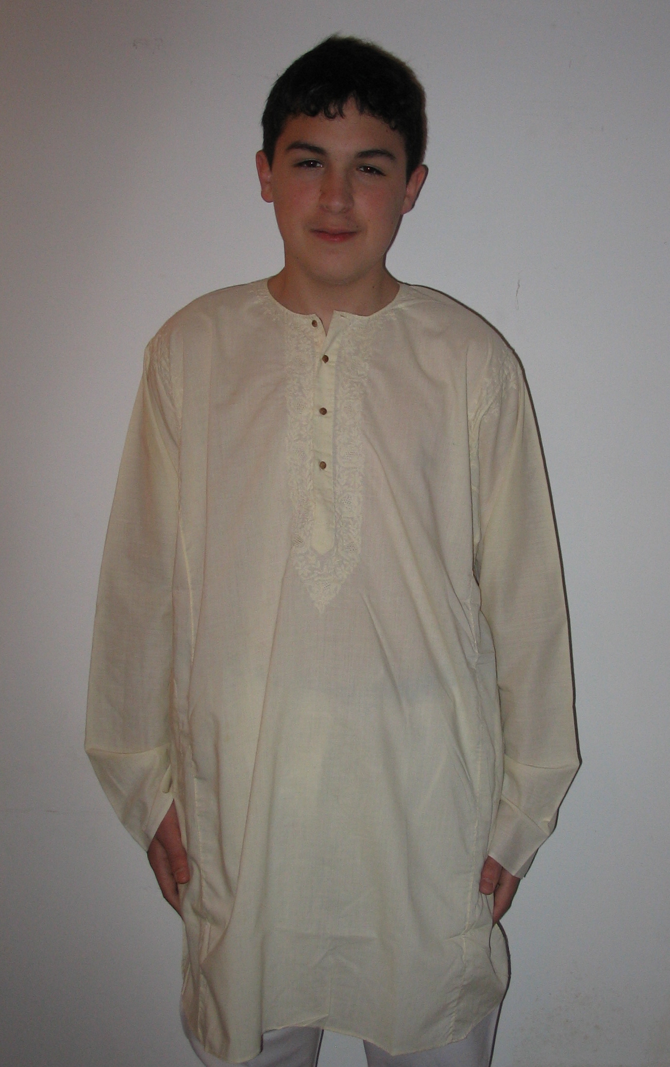 Kurta traditional front sandalwood buttons