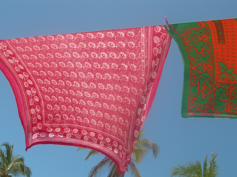 Kangas drying in Zanzibar