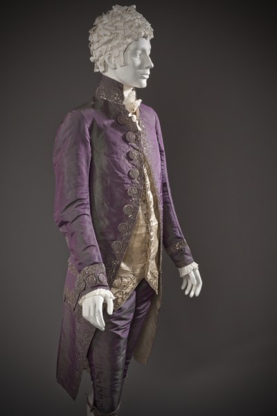 Man's shot silk suit c. 1790 altered c. 1805