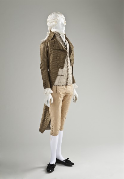 Man's striped tailcoat vests and breeches 1790-1795