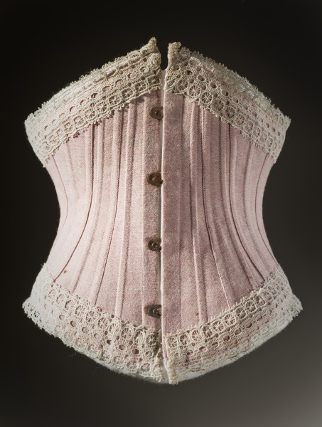 Woman's corset pink cotton 1890-95