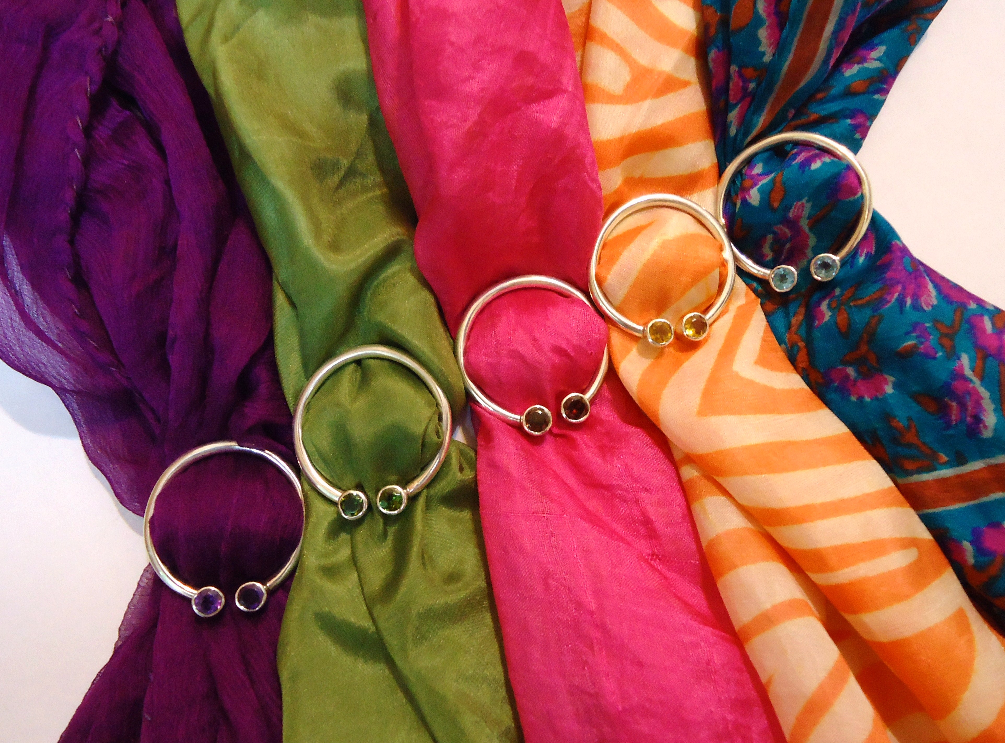 Silver scarf buckles
