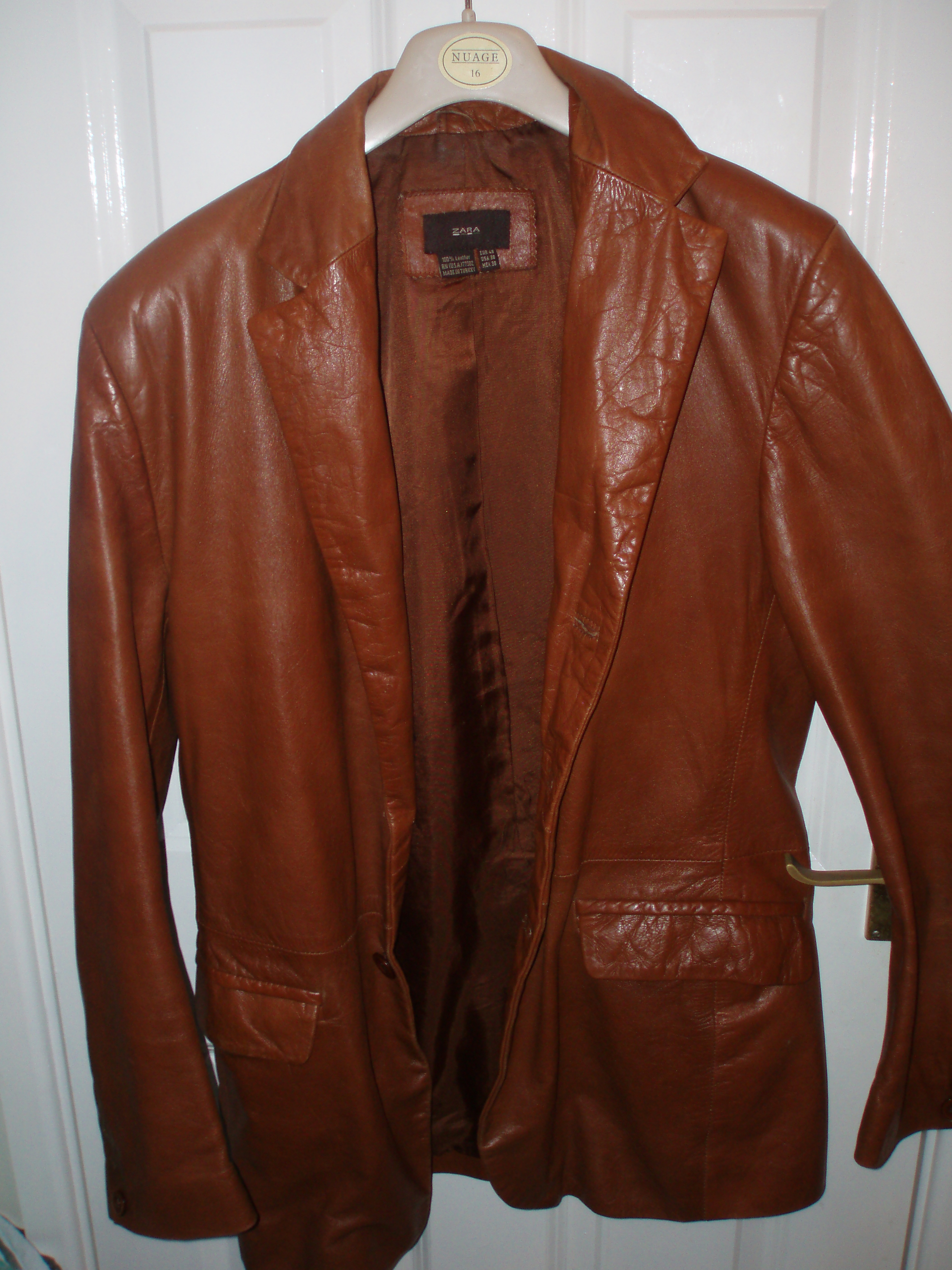Tan leather jacket
