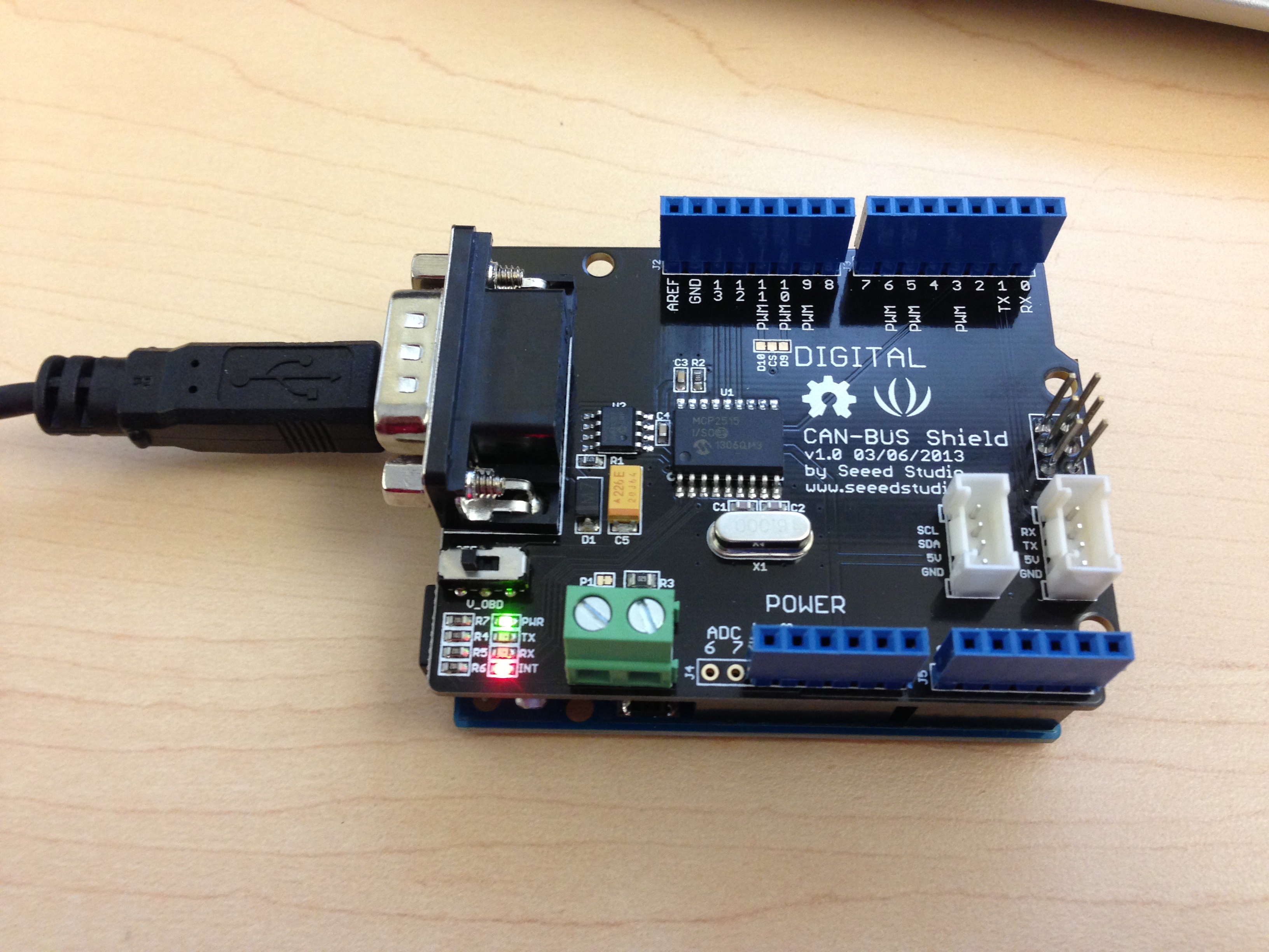 Arduino Uno with CAN-bus shield
