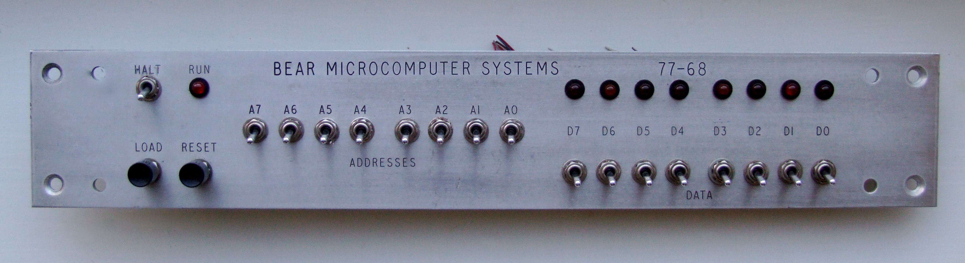 BEAR MICROCOMPUTER SYSTEMS 77 68 FRONT PANEL