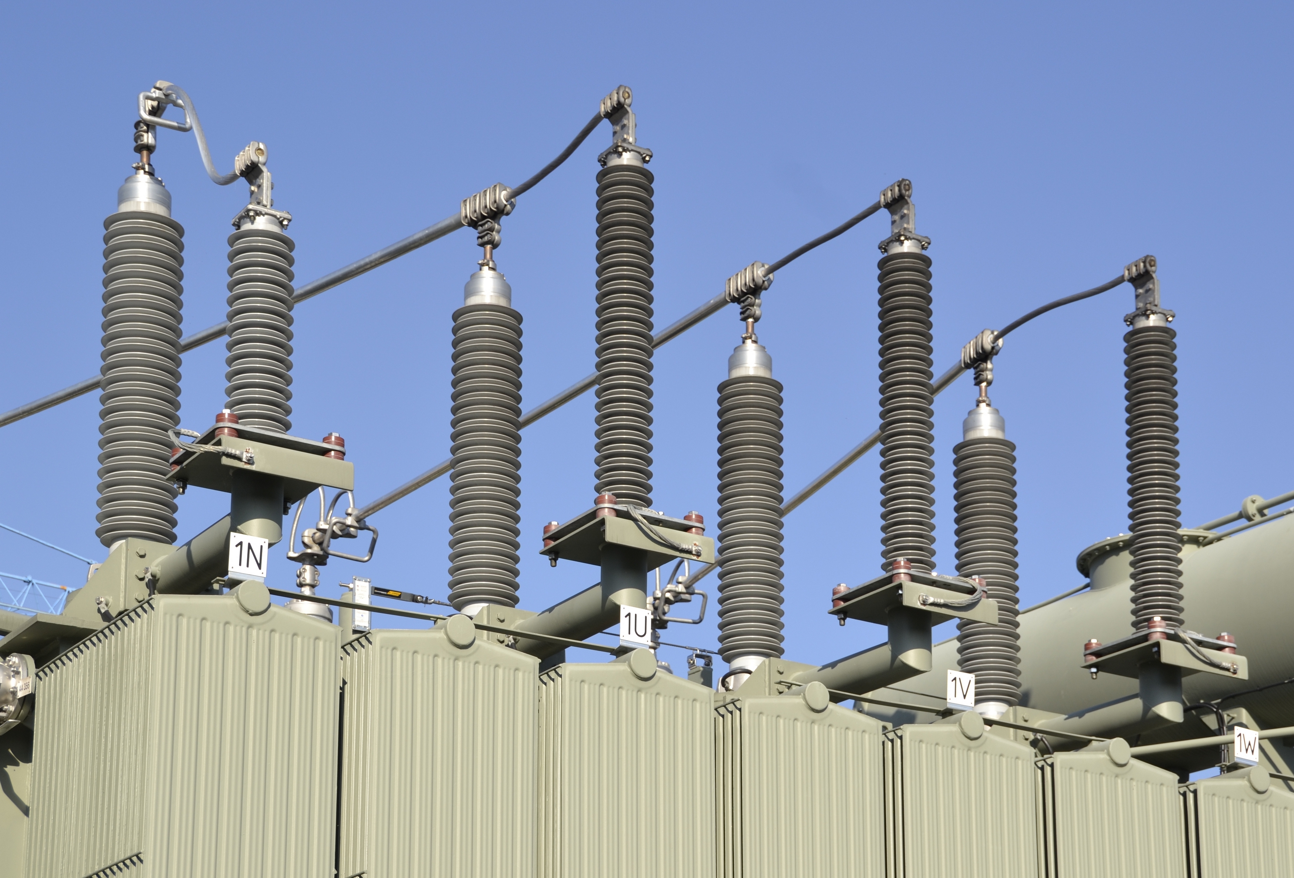 Electric insulators on top of a transformer (2)