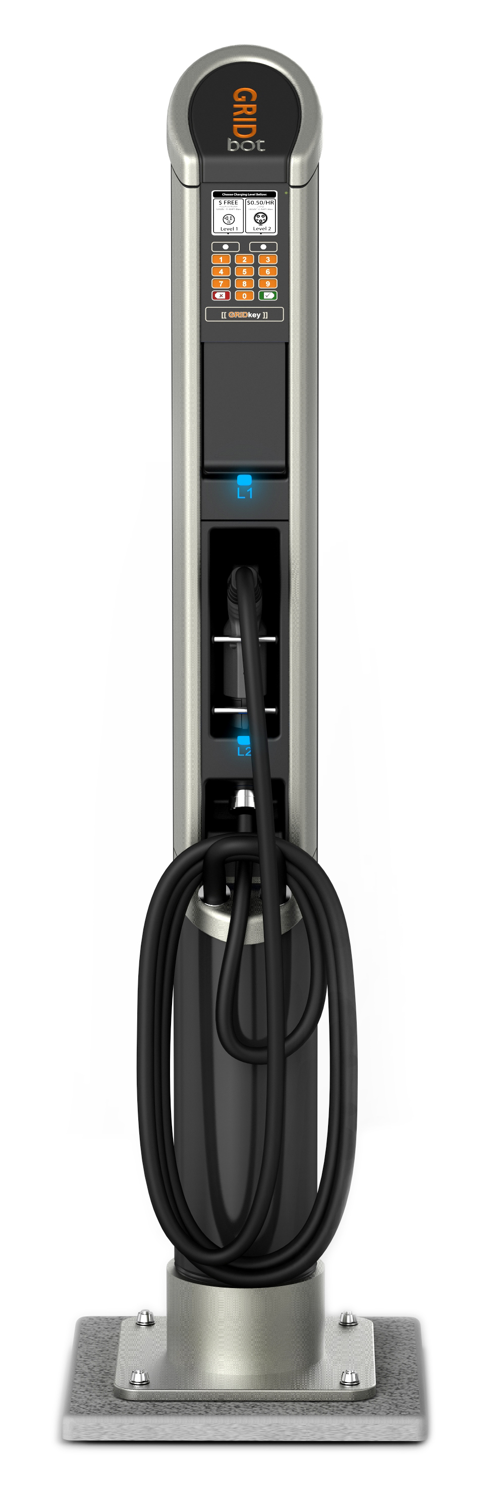 Electric Vehicle Charging Station (EVSE) with level-1 and level-2 charging (J1772)