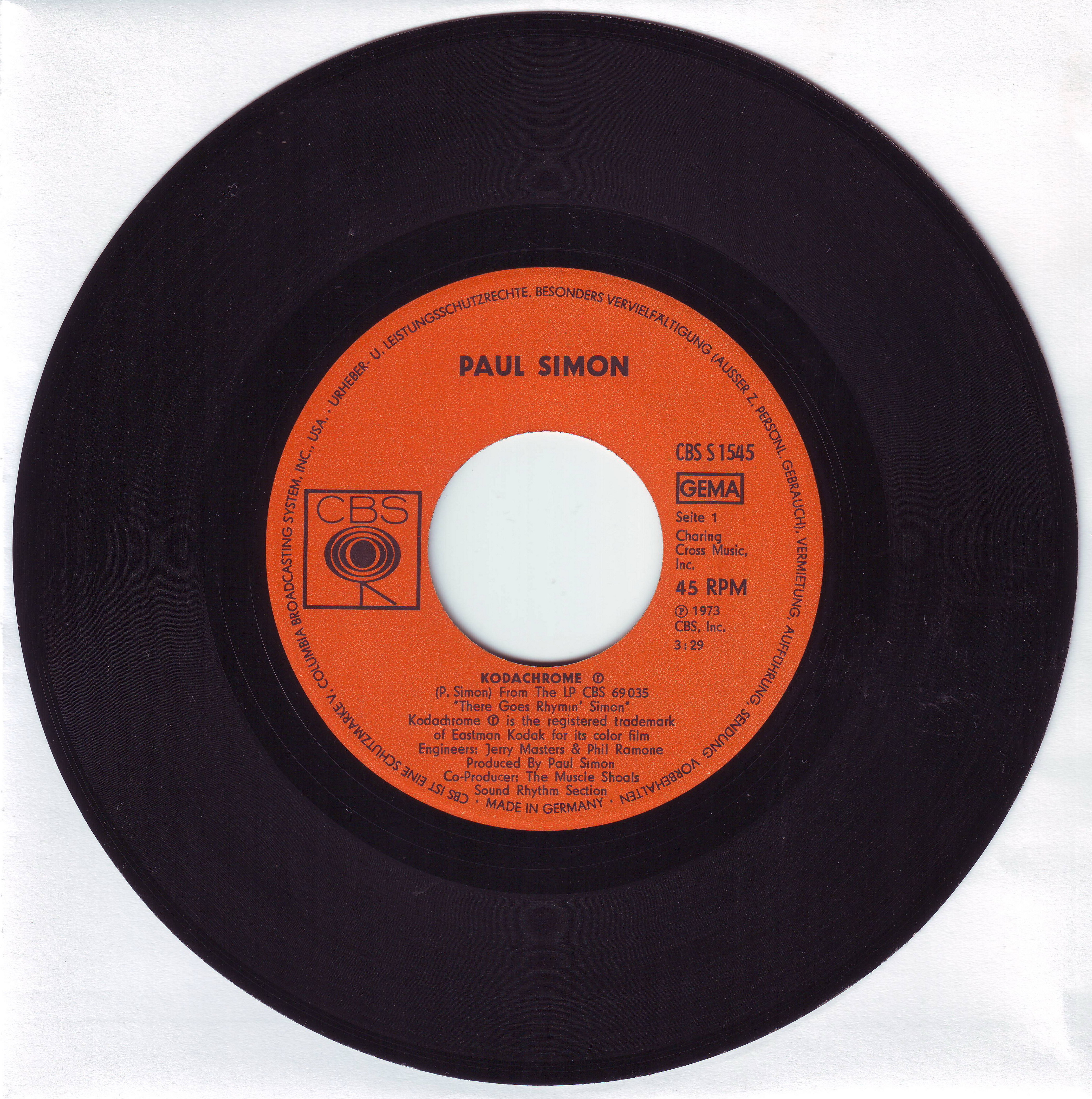 Kodachrome - Paul Simon; Vinyl record