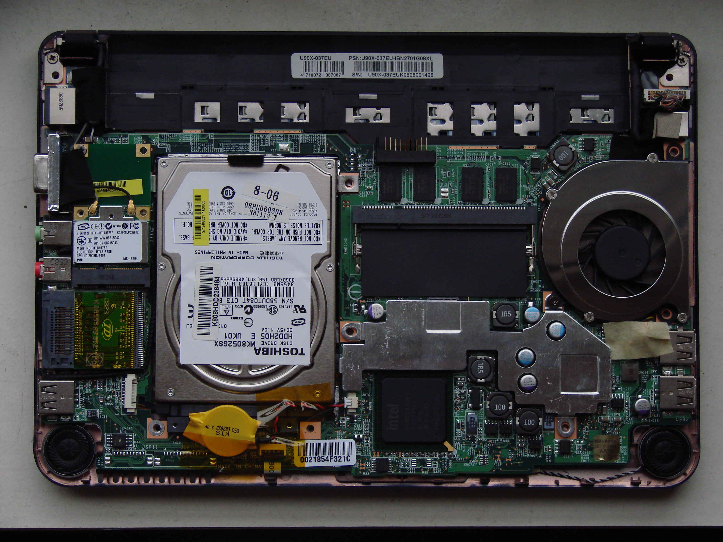 Msi wind netbook U90x internals