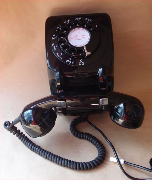 1960s Ericsson Etelphone 706 Diakon Black Rotary Dial Wall Telephone
