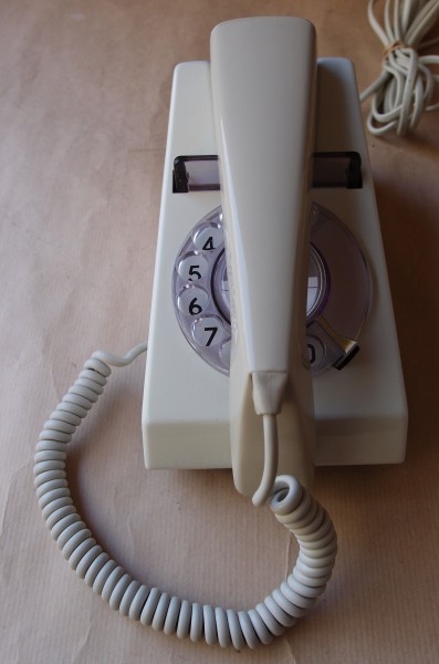 1971 2722 Trimphone telephone in grey and white