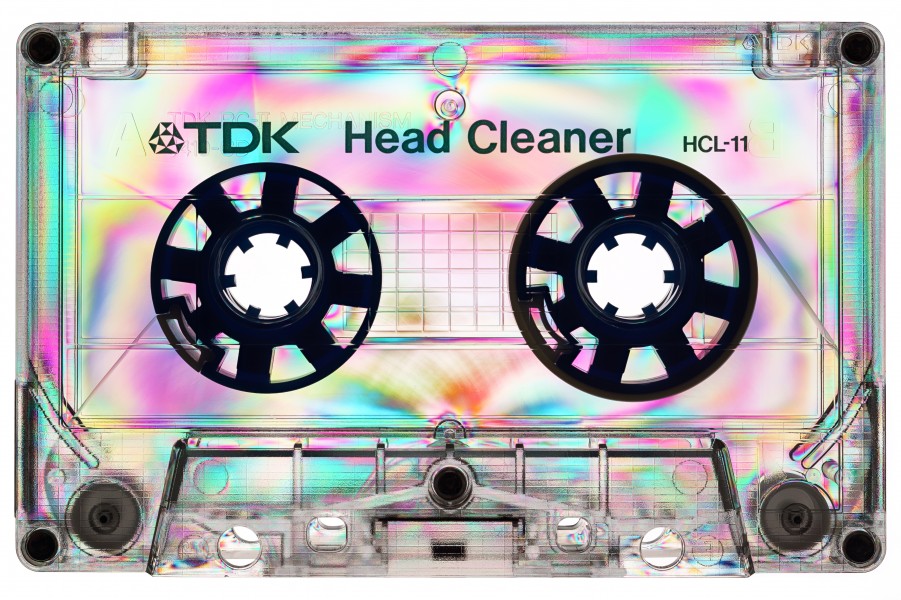 Photoelasticity - TDK Head Cleaner - White background