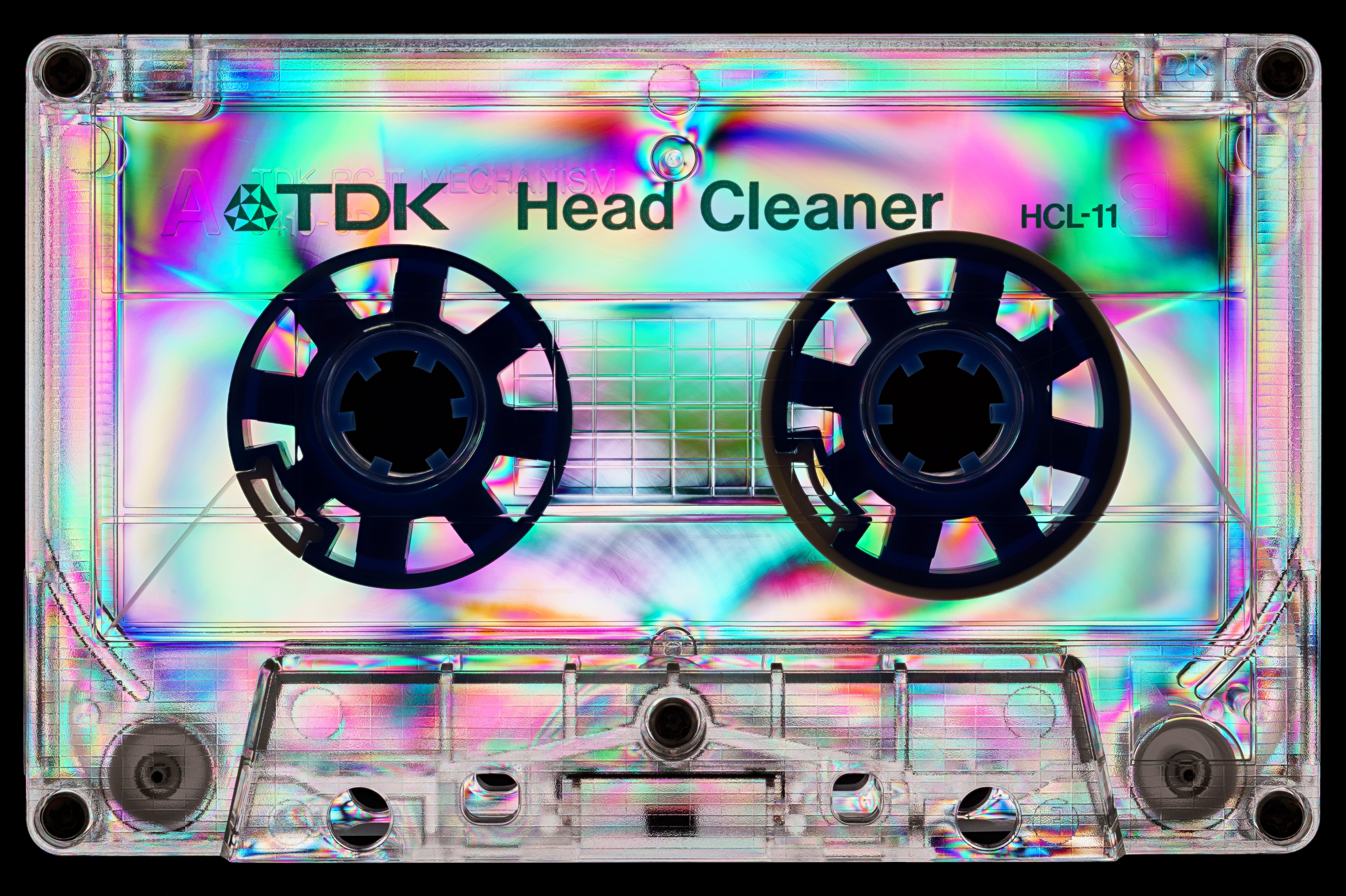 Photoelasticity - TDK Head Cleaner - Black background