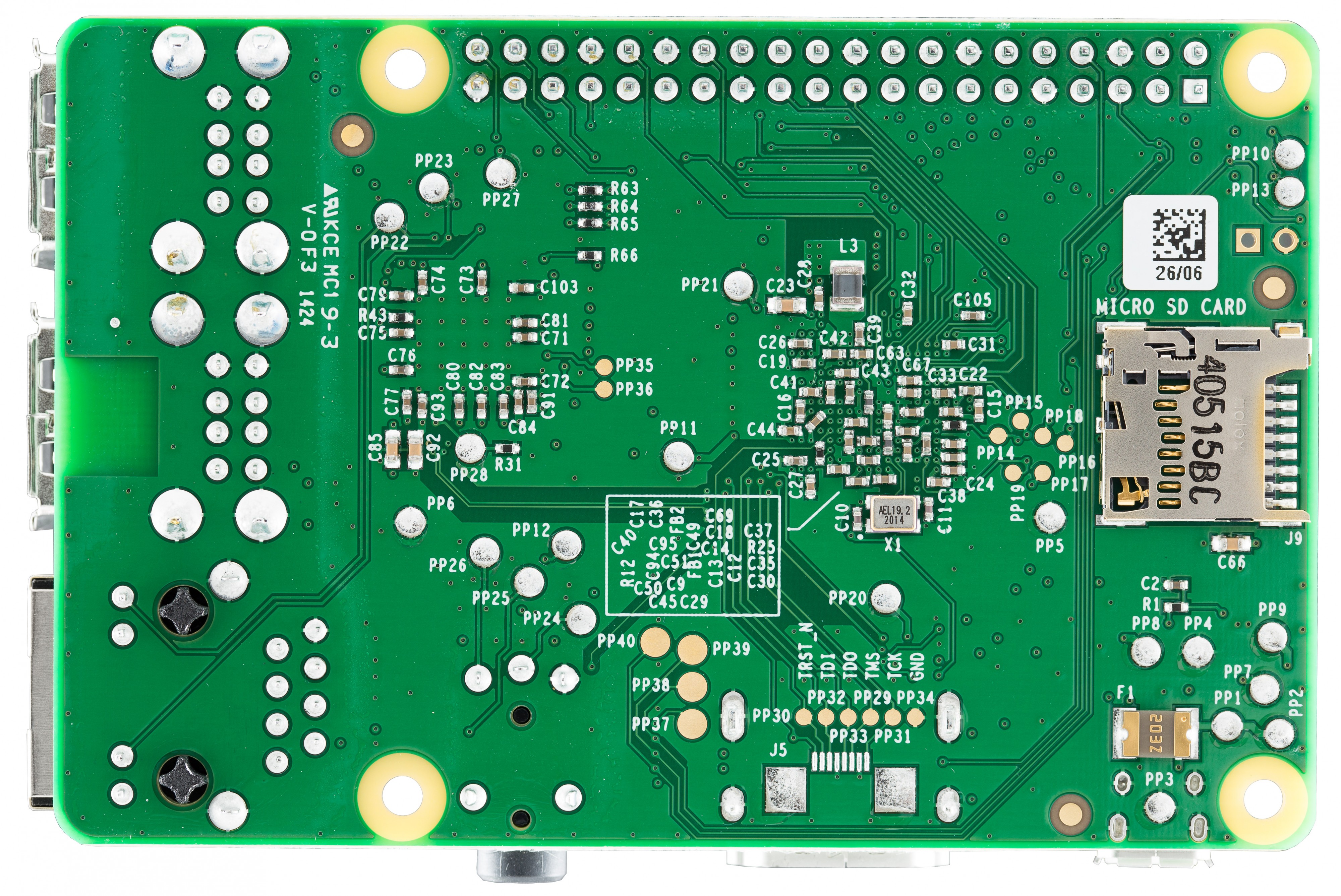 Raspberry Pi B+ bottom