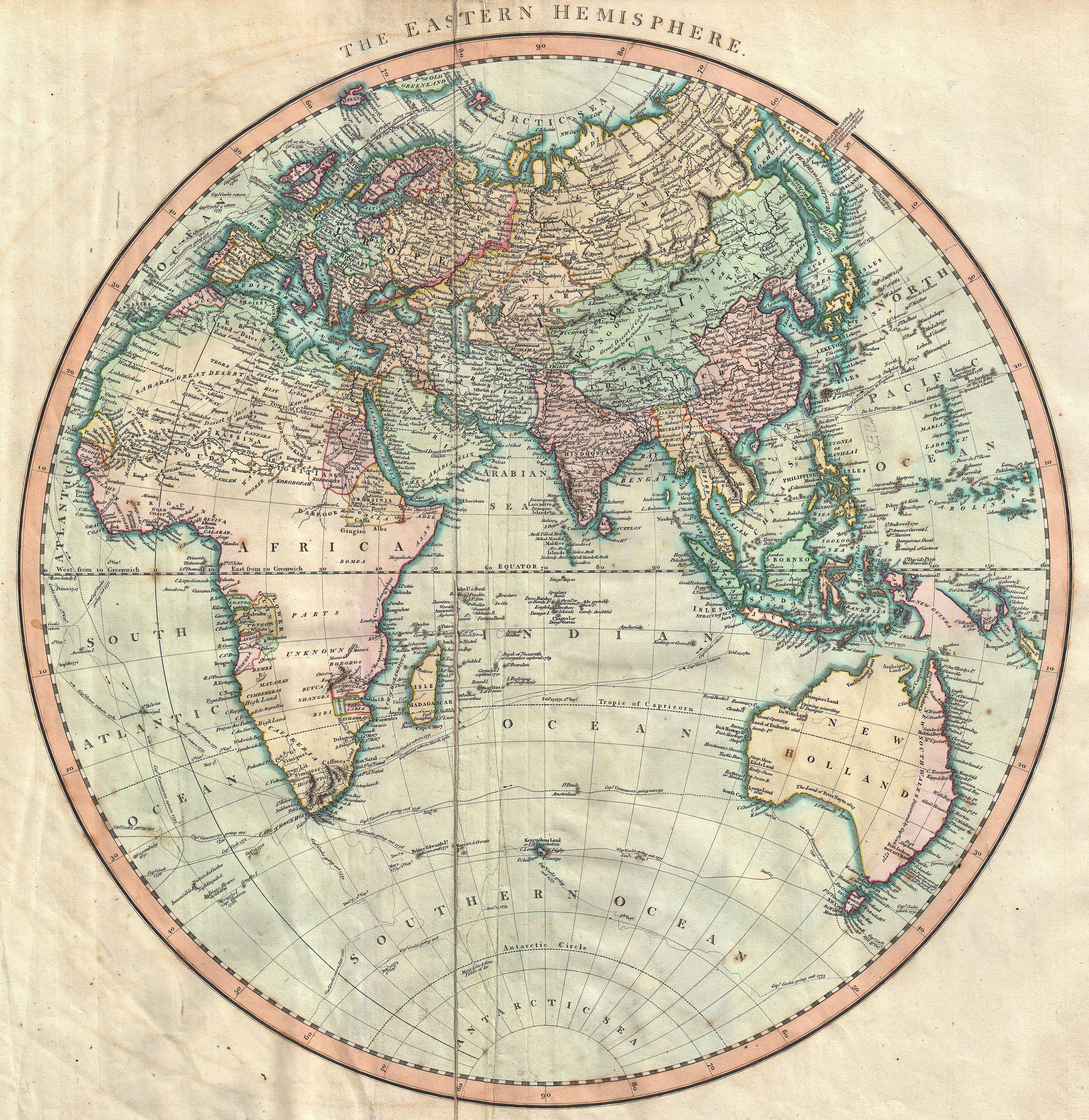 1801 Cary Map of the Eastern Hemisphere ( Asia, Africa, Australia ) - Geographicus - EasternHemisphere-cary-1801