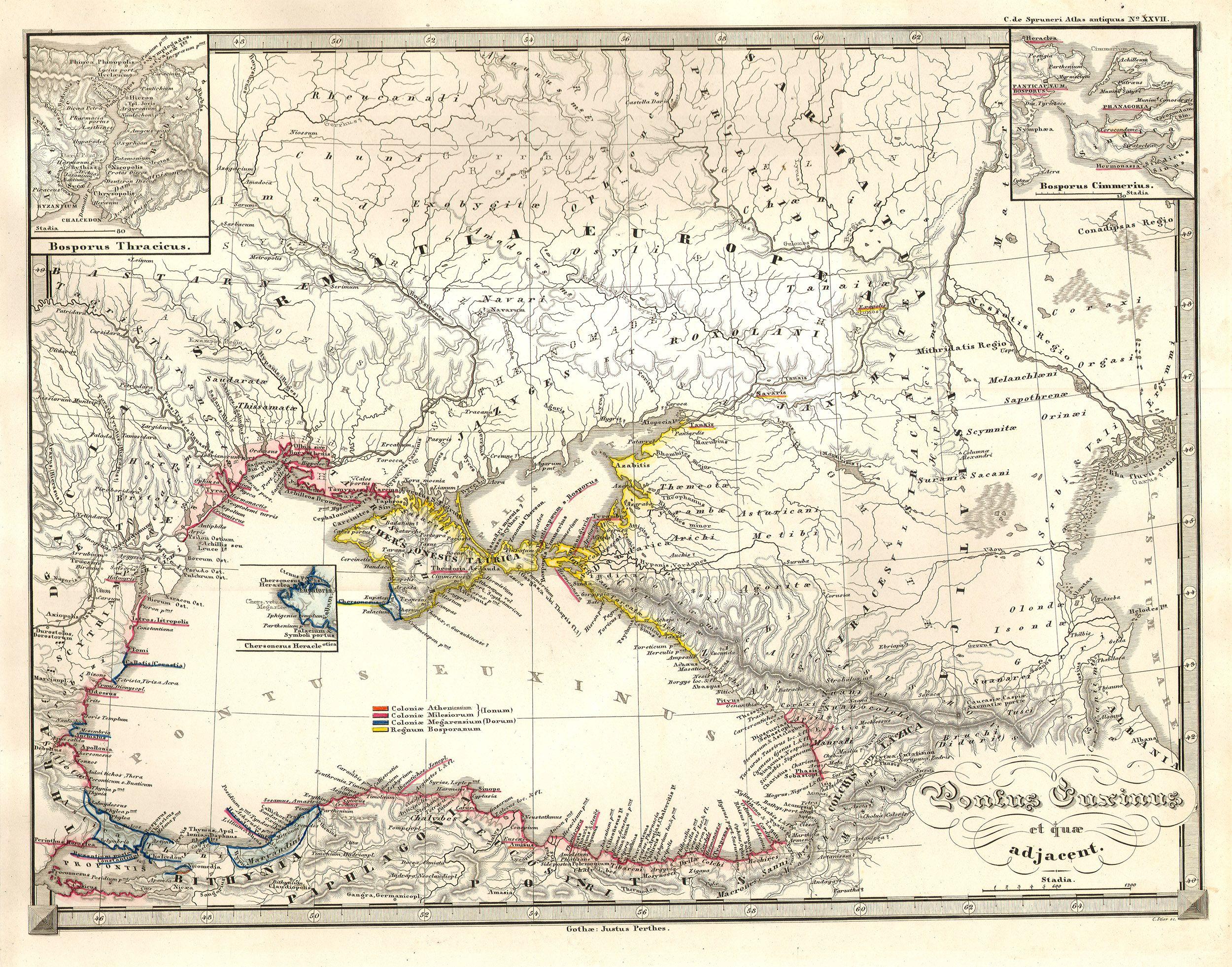 1855 Spruneri Map of the Black Sea or Pontus Euxinus in Ancient Times - Geographicus - PontusEuxinus-spruneri-1855