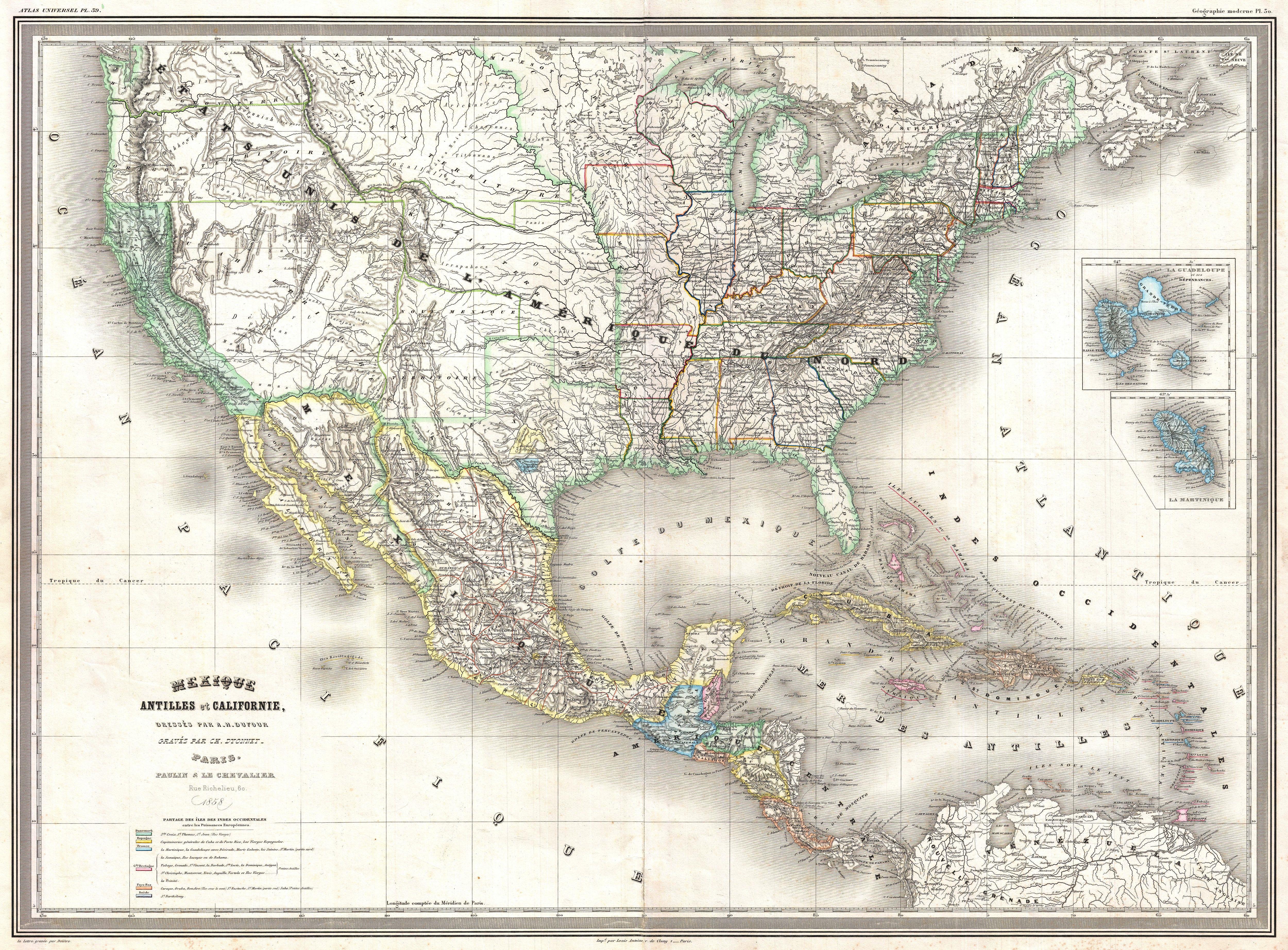 1858 Dufour Map of the United States - Geographicus - UnitedStates-dufour-1858