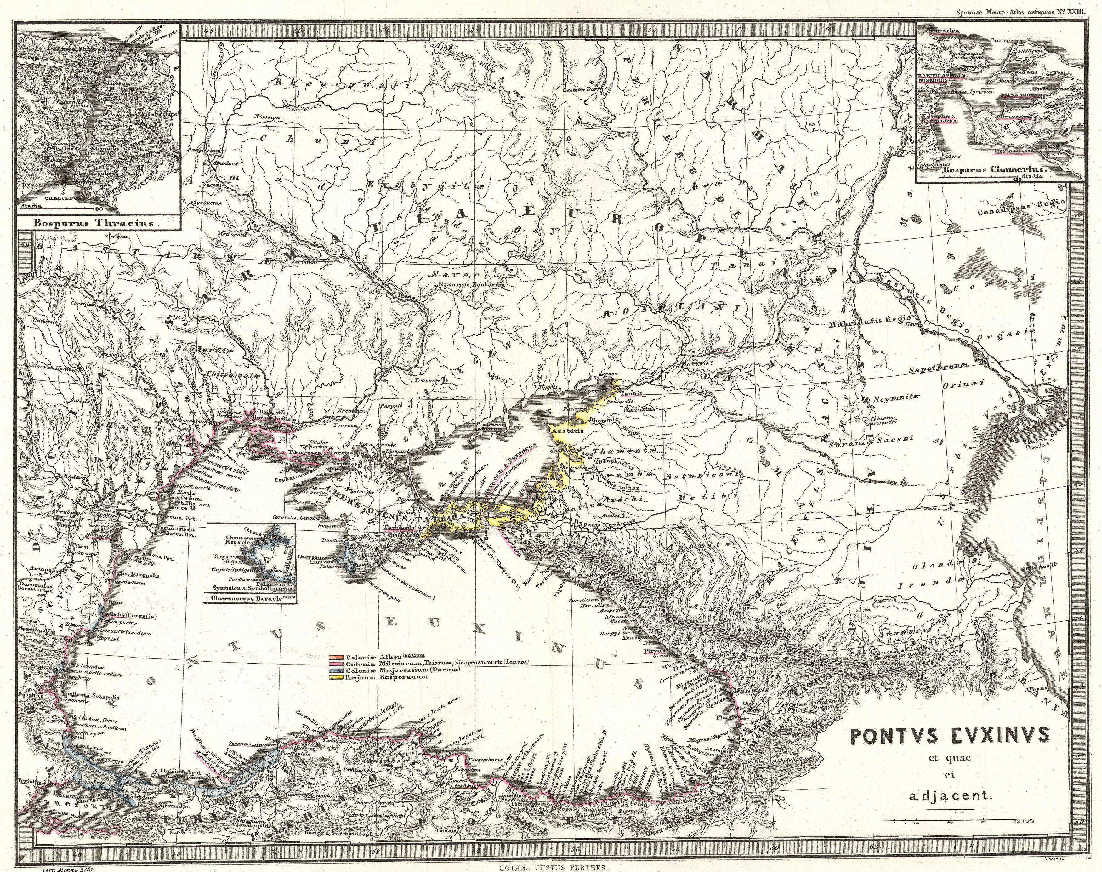 1865 Spruner Map of the Black Sea and Adjacent Regions - Geographicus - PontusEuxinus-spruner-1865